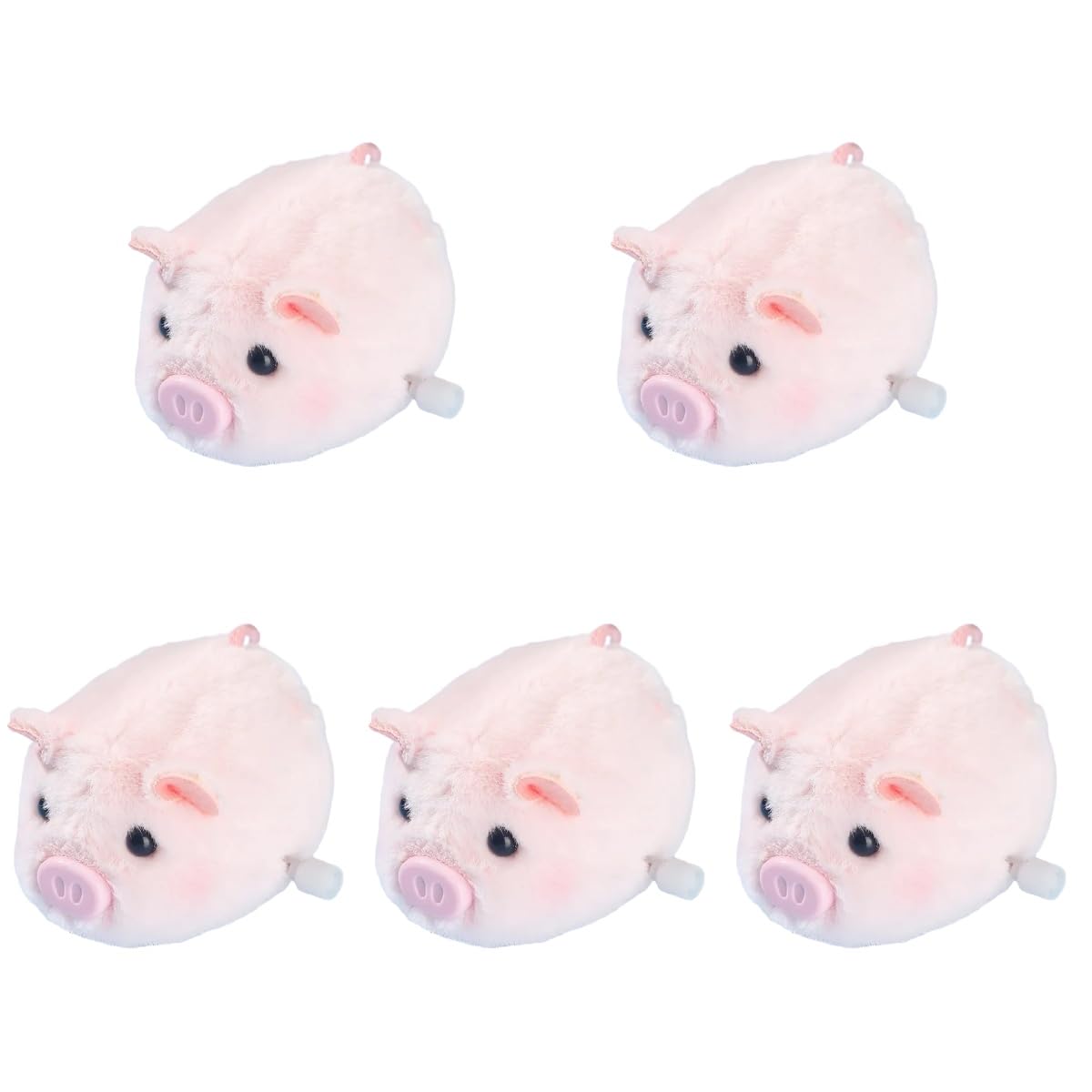 ibasenice 5pcs Clockwork Plush Pig wind up plush toy pig wind up toy Fluffy Piggy s kidcraft playset kids adorable kids plaything windup plastic