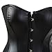 Kranchungel Women's Punk Rock Faux Leather Corset Retro Goth Waist Cincher Basque Bustier Large Black