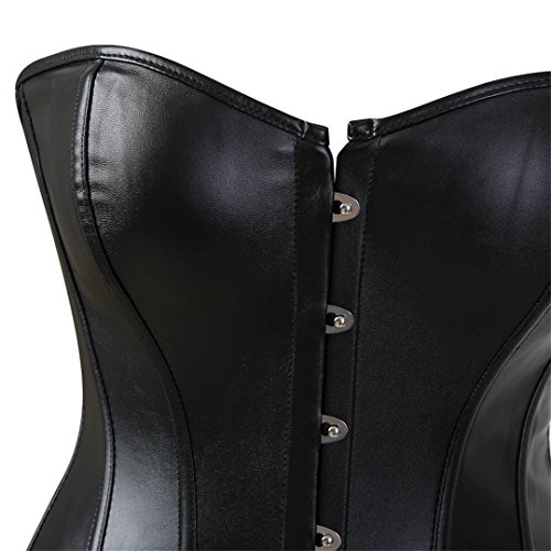 5 Womens+Leather+Overbust+Shapewear+Bustier