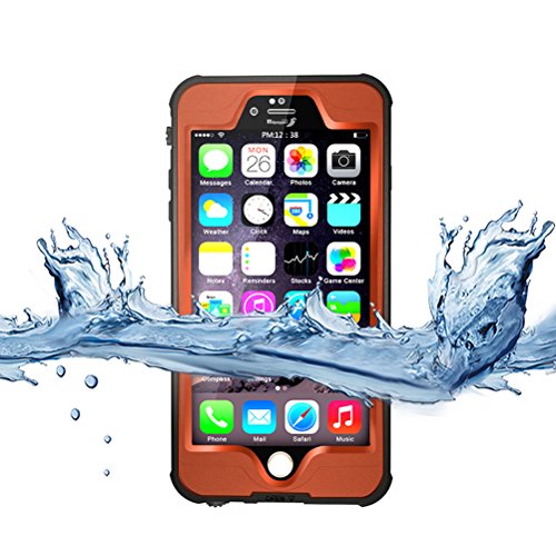 Happy HoursÂ® For iPhone 6 Plus/ 6S Plus 5.5 Inch Durable Full Protection Case Waterproof Shockproof 6.6ft Water Resistant/ Snowproof DustProof Rugged Plastics Bumper Anti-Scratches Cover (Orange)