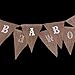 PIXNOR Baby Shower Hessian Bunting Banners Party Decoration 11 Flags