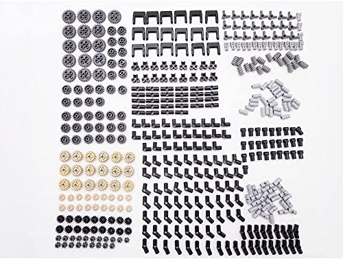 SEEMEY 452 Pcs Gear Set Compatible with Lego Technic, Chain Link Connectors Gears Bricks for Robot STEM MOC （Random Color）