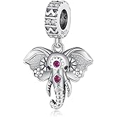 VALGACLS 925 Sterling Silver Family Love Mom Mouse Heart Charms for Bracelets Necklace Valentine's Day Mother's Day Jewelry Charm for Women