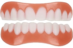 CHNLML New Upgraded Dentures, Upper and Lower Denture Veneers Natural Shade and Comfort Fit, Women's and Men's Dentures
