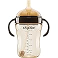 thyseed PPSU Weighted Straw Cup with Handles Toddlers Transition Bottles to Sippy Cups No Spill Learner Milk Water Baby Bottle Soft Silicone Spout Dishwasher Safe BPA Free 6+ Months 10oz/300mL 1 Pack