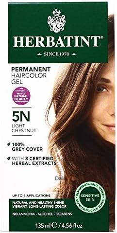 Herbatint Permanent Herbal Haircolor Gel, 5N Light Chestnut, 4.56 Ounce