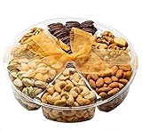 Gifts Basket-Healthy & Gourmet Snacks,Freshly Roasted 6 Mixed Nuts, Almonds, Pistachios, Cashews, Walnuts, Mixed Nuts, Honey glazed pecans