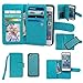 Case for iPhone 5C, xhorizon Premium Leather Folio Case [Wallet Function] [Magnetic Detachable] Fashion Wristlet Purse Soft Flip Multiple Card Slots Case Cover ZA5 for iPhone 5C - Blue