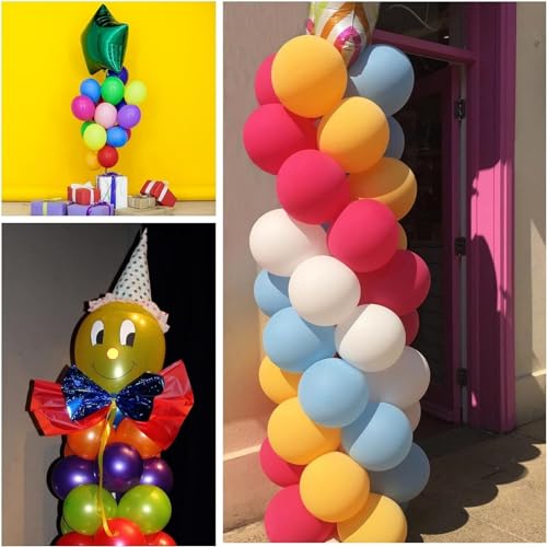 AM ANNA Balloon Column Kit Set of 2, Metal Adjustable Balloon Stand 8ft Balloon Tower Stand Kit with Base for Floor, Balloon Stand Kit Decorations for Baby Shower Graduation Birthday Wedding Party