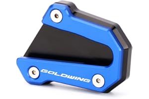 Mokiton Motorcycle Side Stand Extension Kickstand Plate Compatible With Honda Goldwing 1800 GL1800 2018-2023 2024 | Foot Pad Support Gold wing GL 1800 Goldwing1800 Accessories (blue)