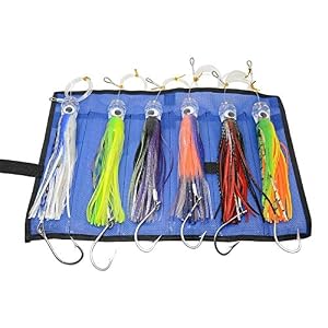 No Logo Sy-qbye, 6 Leurres De Pêche En Eau De Mer De 9 Pouces For La Pêche Au Thon Avec Un Thon Marlin Dauphin Mahi Wahoo Et Durado Inclus (color : Red)