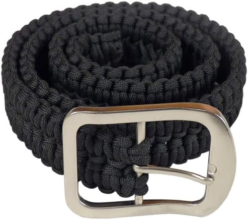 Paracord Survival Belt, Black, Large