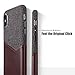 Lopie [Sea Island Cotton Series] Slim Card Case Compatible for iPhone X/10 2017, Fabric Protection Cover with Leather Card Holder Slot Design, Coffee