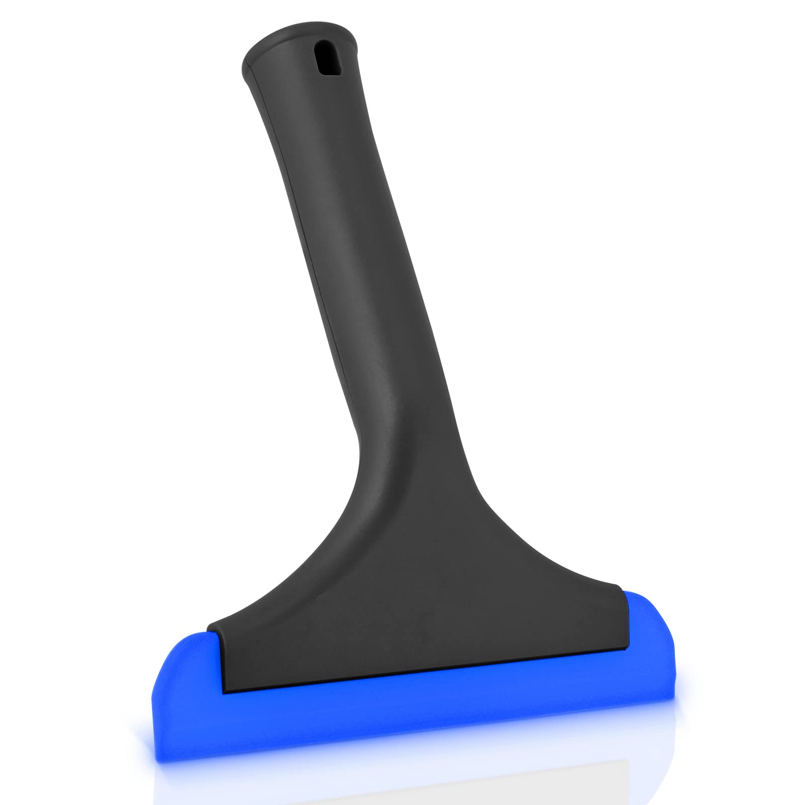 EHDIS 1PCS Window Squeegee with Handle, Flexible Rubber Squeegee, Shower Squeegees, for Glass, Mirrors, Car Windows, Bathroom, 6 INCH, Black+Blue