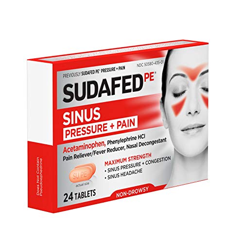 SUDAFED PE PRESSURE + PAIN MAXIMUM STRENGTH CAPLETS FOR ADULTS 24 EA (PACK OF 4)