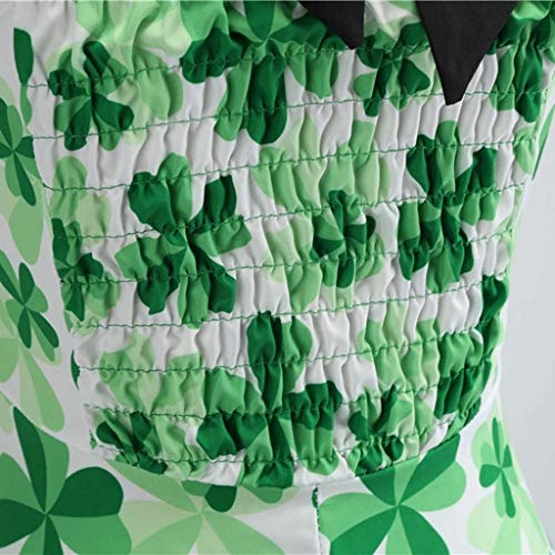 St. Patrick's Day Women's Dress Without Sleeve Clover Sleeveless Halter Dress Evening Print Party Prom Swing Dress - Thumbnail 4
