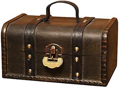 Xigeapg Cofre del Tesoro Retro Caja de Almacenamiento de Madera Vintage