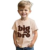 AFUKUIA Big Brother Shirts for Toddler Baby Boy Big Bro Chenille Patch T-Shirt Big Brother Announcement Short Sleeve Tee Tops