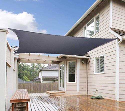 CHENG Sonnensegel Quadrat 6.5x7.5m, mit Set zur Montage Sonnenschutz UV-Schutz, Anthrazit, für, Garten, Balkon, Terrasse, Party - Anthrazit – Bild 7