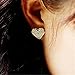 ERAWAN Fashion Women Heart Love Gold Crystal Rhinestone Lady Stud Earrings Jewelry Gift EW sakcharn