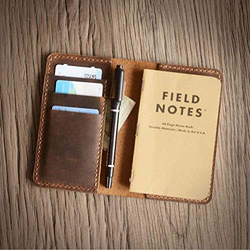 Personalized Leather Refillable Composition Notebook Cover for pocket size Field