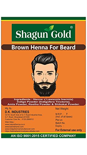 Shagun Gold Beard Brown Color Cover Your Gray Mustache For Men 200Gm Chirstmas Offer with hair brush