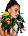 Fashmorus Green Feather Earrings for Women Handmade Earrings for Women Dangling Long Feather Dangle Earrings for Women