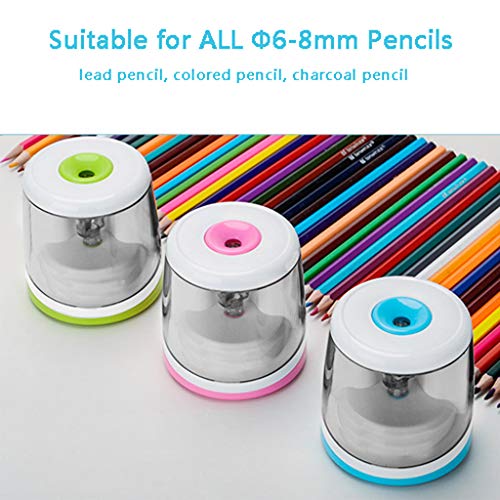 TUU Portable Electric Pencil Sharpener | Battery operated | Auto Pencil Sharpener | Operated in School Classroom/Office/Home (green)