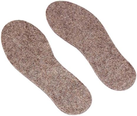 Wool Shoe Insoles Grey Cushioned Shock-Absorbing Shoe and Boot Inserts for Men Size (UK-14.5, US-15)