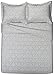 Amazon Brand – Pinzon Paris Printed Egyptian Cotton Sateen Duvet Set - Full or Queen, Light Gray