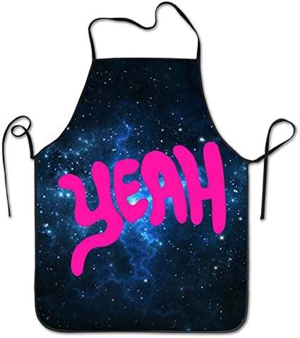 WULIHOME Fashion Apron Pink Yeah Cartoon Pattern Apron Burlap Cotton Women Apron Chef Kitchen Cooking Apron Bib