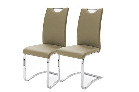 Robas Lund, Stuhl, Esszimmerstuhl, Schwingstuhl, Köln, 2er Set, cappuccino, 57 x 43 x 100 cm, KOEAMCX2