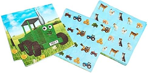 Tractor Ted Party Napkins (Pack of 16) | Birthday Decoration, Celebration, Serviette