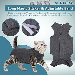 SUNFURA Cat Recovery Suit, Cat Onesie for Cats