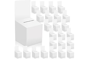 MOJIEZUO 24 Pack Raffle Boxes for Fundraising, Ballot Boxes Suggestion Boxes Raffle Boxes with Slot Cardboard Raffle Ticket Box with Removable Header for Collecting Business Card Voting Contes