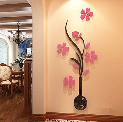 سعر ملصق حائط ثلاثي الأبعاد من الأكريليك DIY مزهرية بالكريستال من