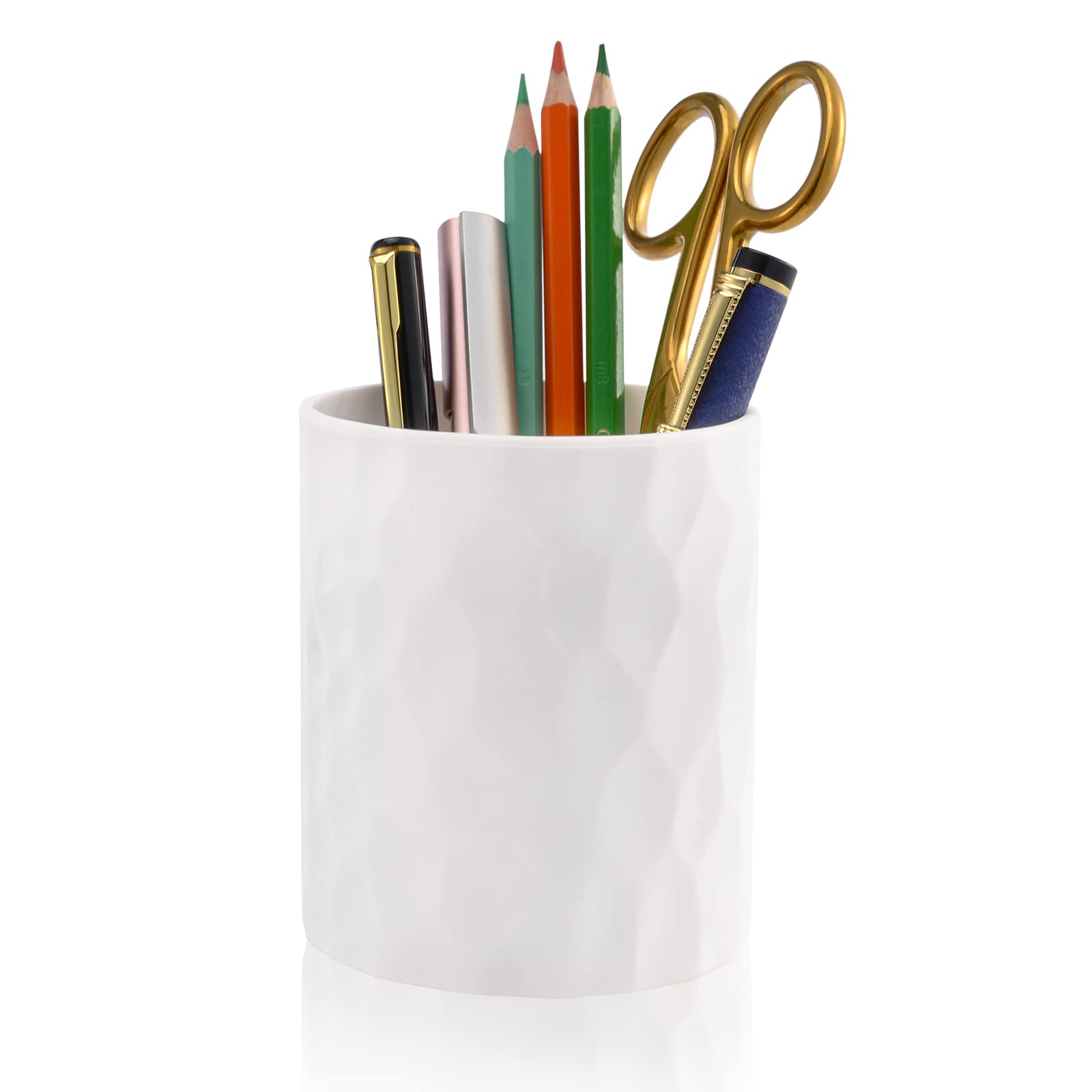 Photo 1 of minimaliving Pen Holder,Nordic Style Silicone Waterproof Pencil Holder for Desk Simple&Modern Minimalist Makeup Organizer Multifunctional Office Supplies for Home,Kids and School (White)