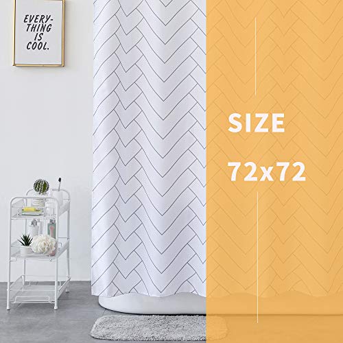 AIMJERRY Luxury Hotel Style Striped Fabric Shower Curtain for Bathroom