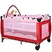 Giantex Pink Baby Crib Playpen Playard Pack Travel Infant Bassinet Bed Foldable