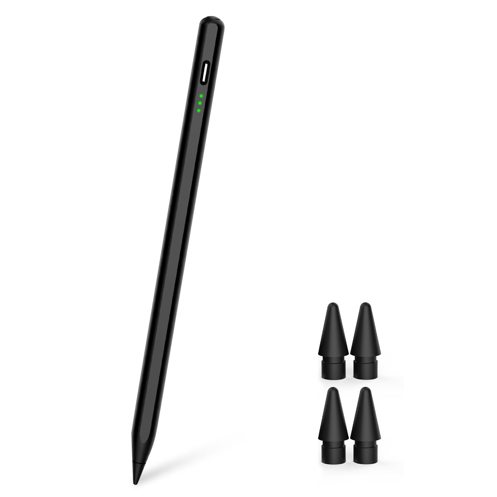Stylus Pen for iPad 2018-2025, 15 Mins Fully Charged, Varkda Black Pencil, Palm Rejection, Sensitive Compatible with iPad 6th-11th Generation, Pro 12.9"/11"/M4, Air 3/4/5/M2/M3, Mini 5/6/7th