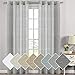 H.VERSAILTEX Ultimate Natural Effect Linen Semi-Sheer Curtains,Nickel Grommet Window Curtain Panels for Living Room/Bedroom(Set of 2)