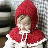 Bluestar Baby Cute Knit Hats for Fall Winter, Baby Thick Warm Neck Head Hats Caps