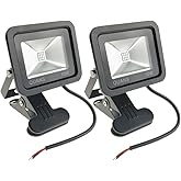 QUANS 2 Pack 10W 395nm-400nm IP66 LED Black Light for Halloween Stage Fishing UV Glue Curing Fluorescent Body Paint Glow in D