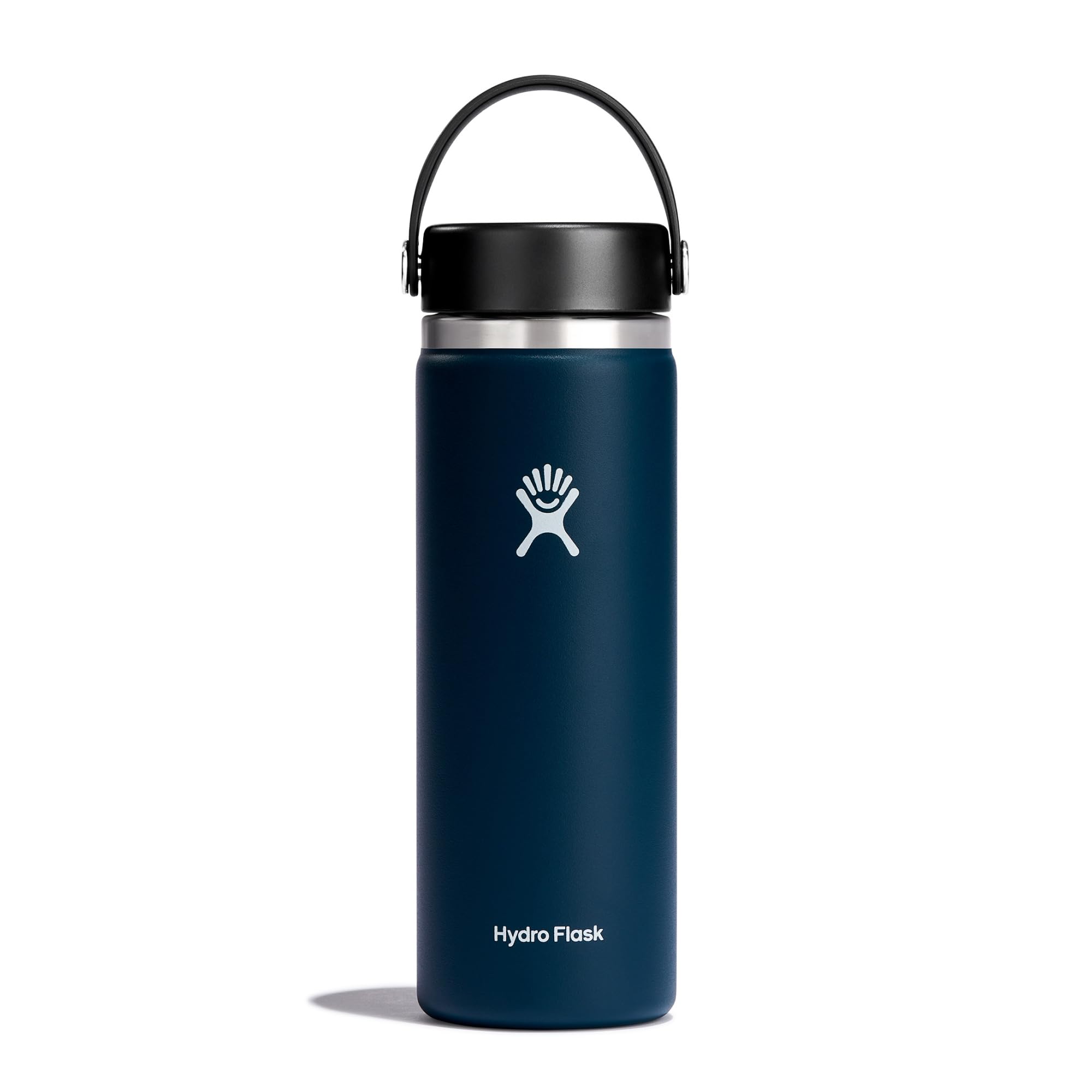 HYDRO FLASK - Water Bottle 591 ml (20 oz) - Vacuum Insulated Stainless Steel Water Bottle with Leak Proof Flex Cap and Powder Coat - BPA-Free - Wide Mouth - Indigo