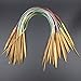 Bamboo Circular Knitting Needles - Multi-color 18 Pieces Set 16