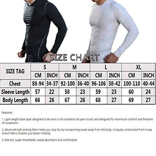 CROSS1946-Mens-Compression-Top-Base-Layer-Long-Sleeve-Sports-Shirt-for-Workout-Running-Jogging-Riding