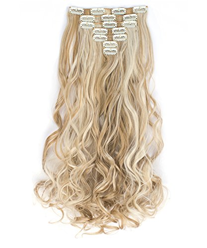 OneDor® 20" Curly Full Head Clip in Synthetic Hair Extensions 7pcs 140g (27XH613)