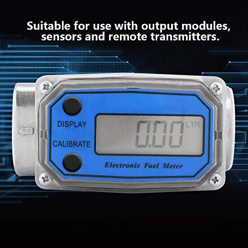 image for Seesii 1″ Display Digital Turbine Flow Meter,Gas Oil Fuel Flowmeter,