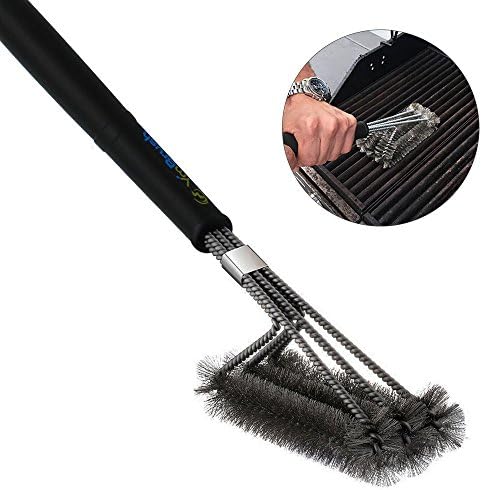 Faciaa Grill Brush -- Perfect Cleaner &amp; Scraper for all BBQ Lovers (silver)