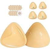 Uiheex Double Sided Sticky Bra Inserts, Reusable Push Up Adhesive Pads with Padding for Bikini, Swimsuit, Sports Bra